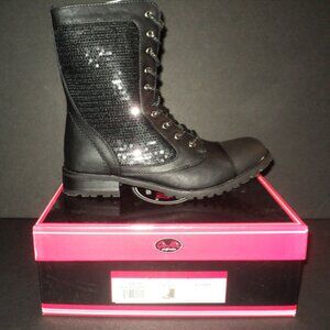 Gia-Mia Sequin Kombat Black Boots Women's 10 M Dance Hip Hop Street Combat New